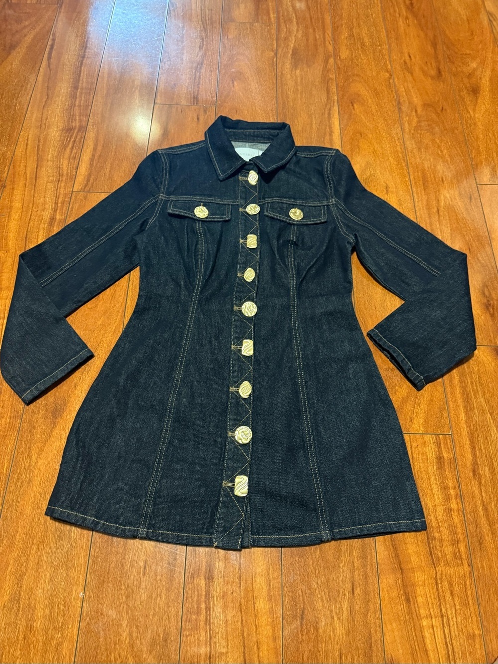 MESHKI Dark Indigo Denim women’s dress Classic Button-Front Jeans - Picture 2 of 6